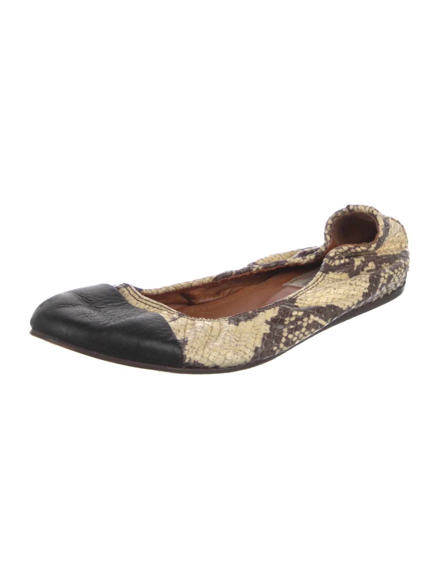Lanvin Snakeskin Animal Print Ballet Flats