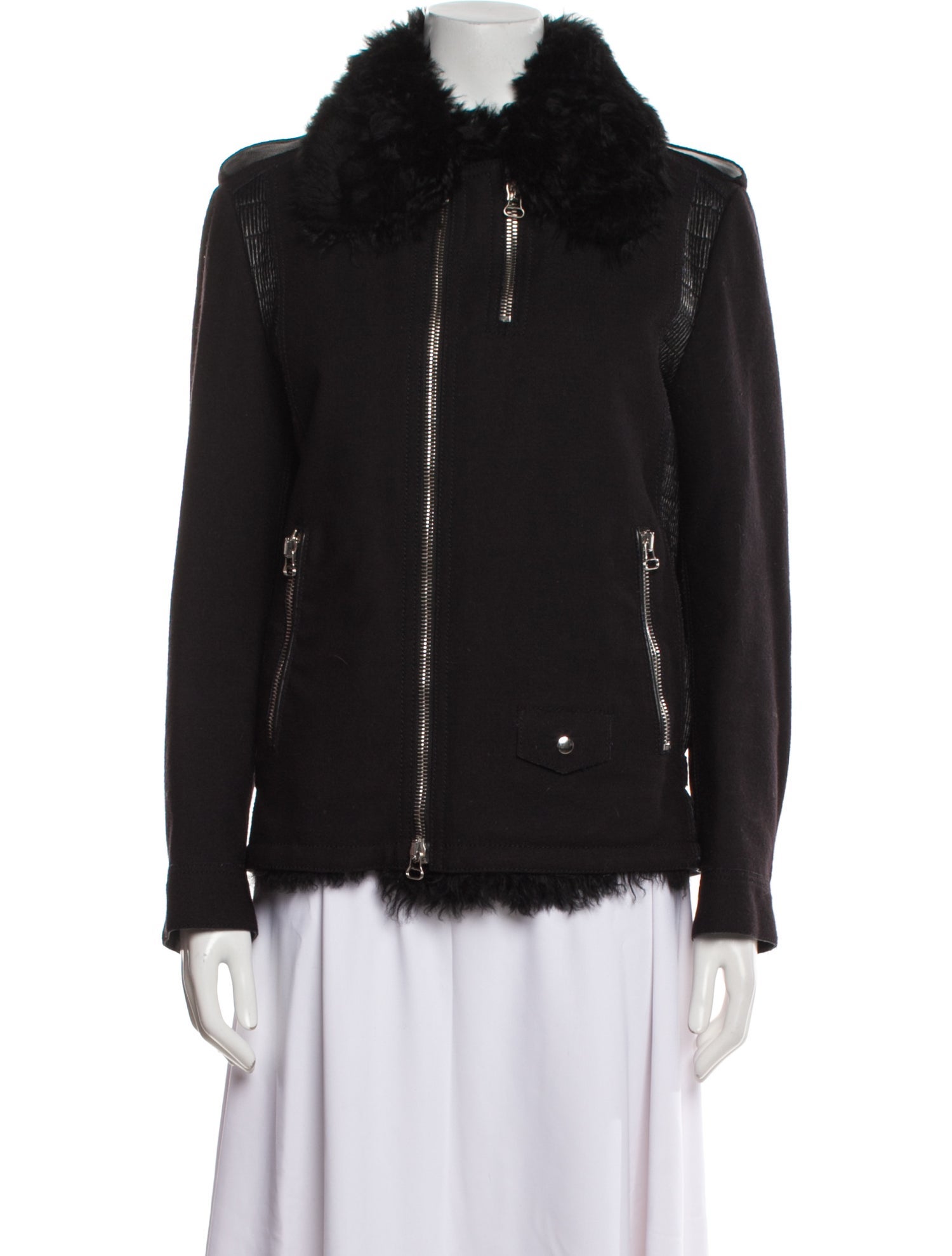Lanvin Wool Faux Fur Jacket