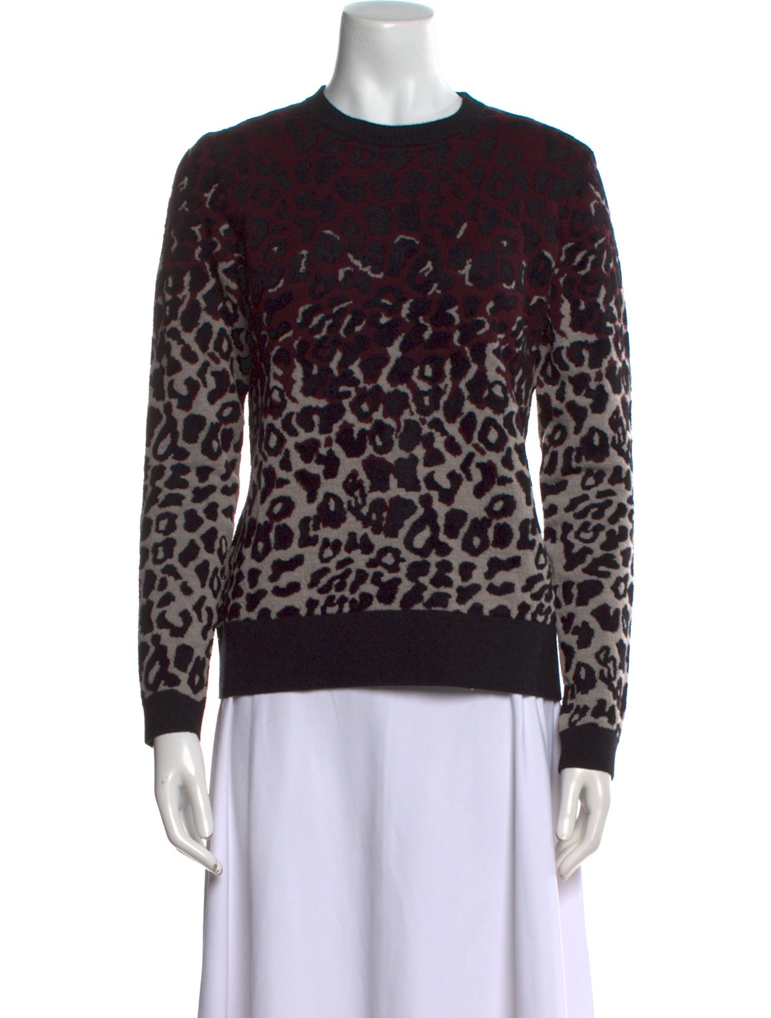 Lanvin Animal Print Crew Neck Sweater