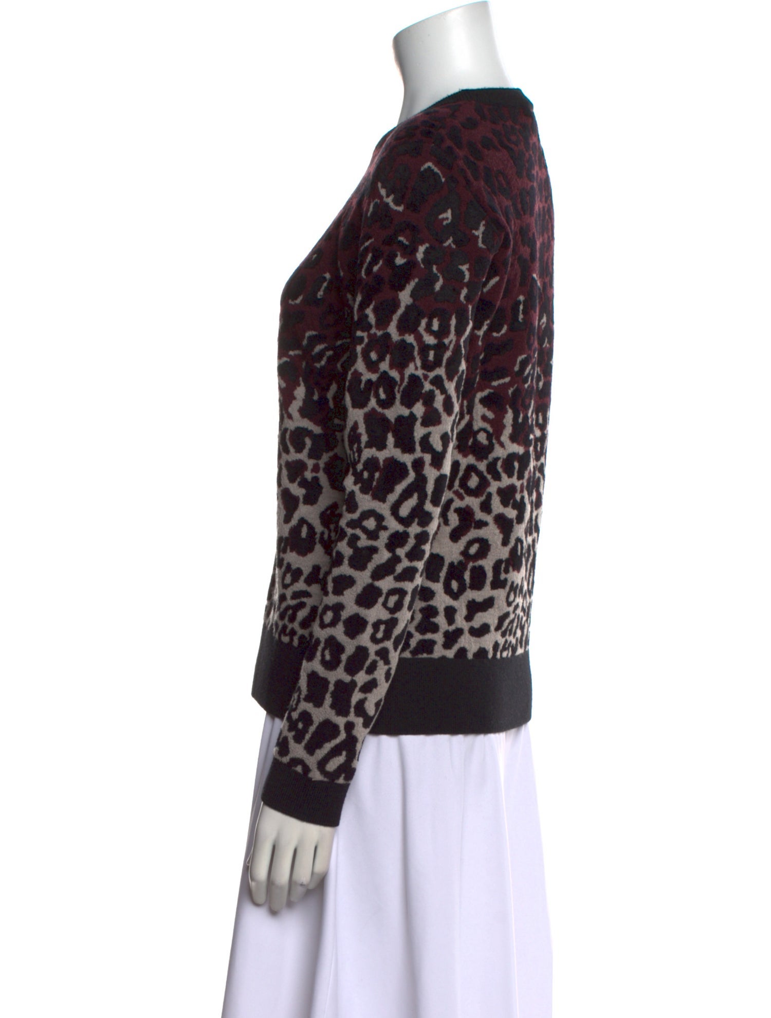 Lanvin Animal Print Crew Neck Sweater