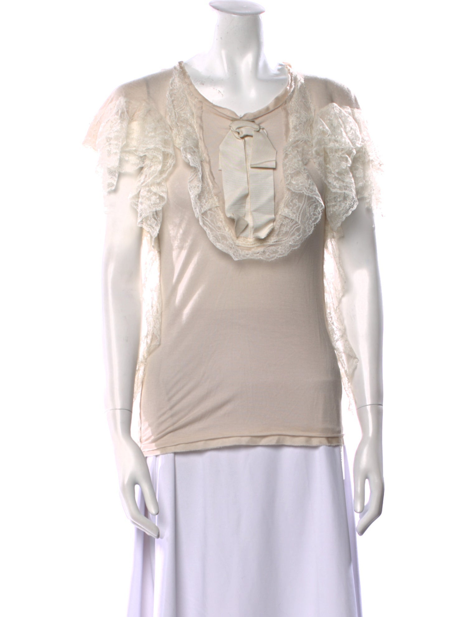 Lanvin Scoop Neck Short Sleeve Top