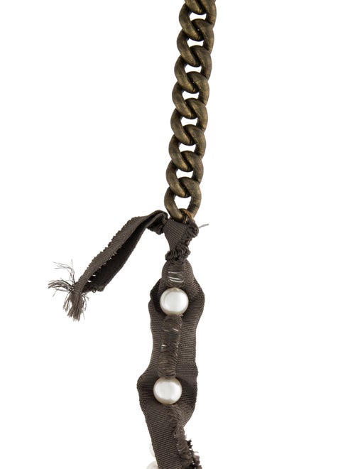 Lanvin Faux Pearl & Ribbon Beaded Necklace