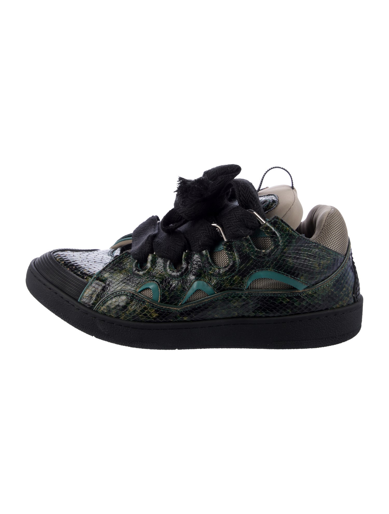 Lanvin Leather Animal Print Sneakers
