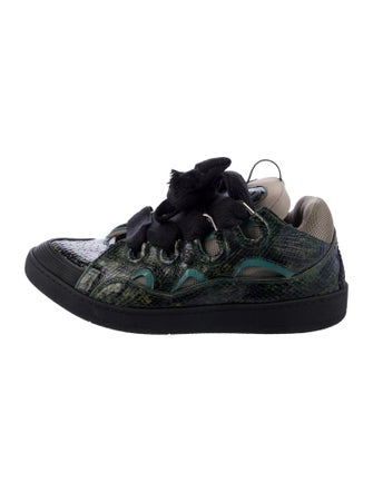 Lanvin Leather Animal Print Sneakers