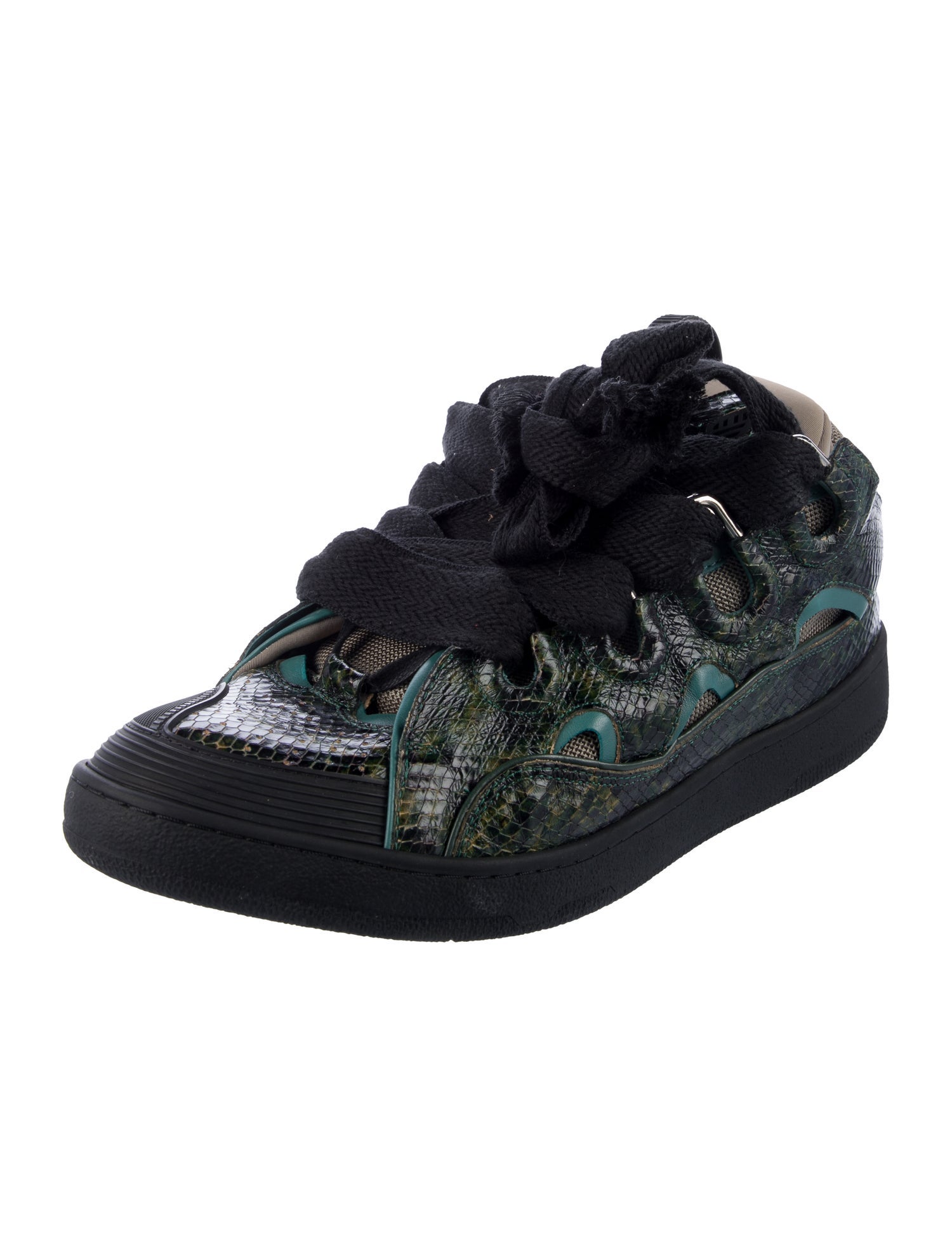 Lanvin Leather Animal Print Sneakers