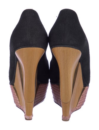 Lanvin Suede Grosgrain Trim Pumps