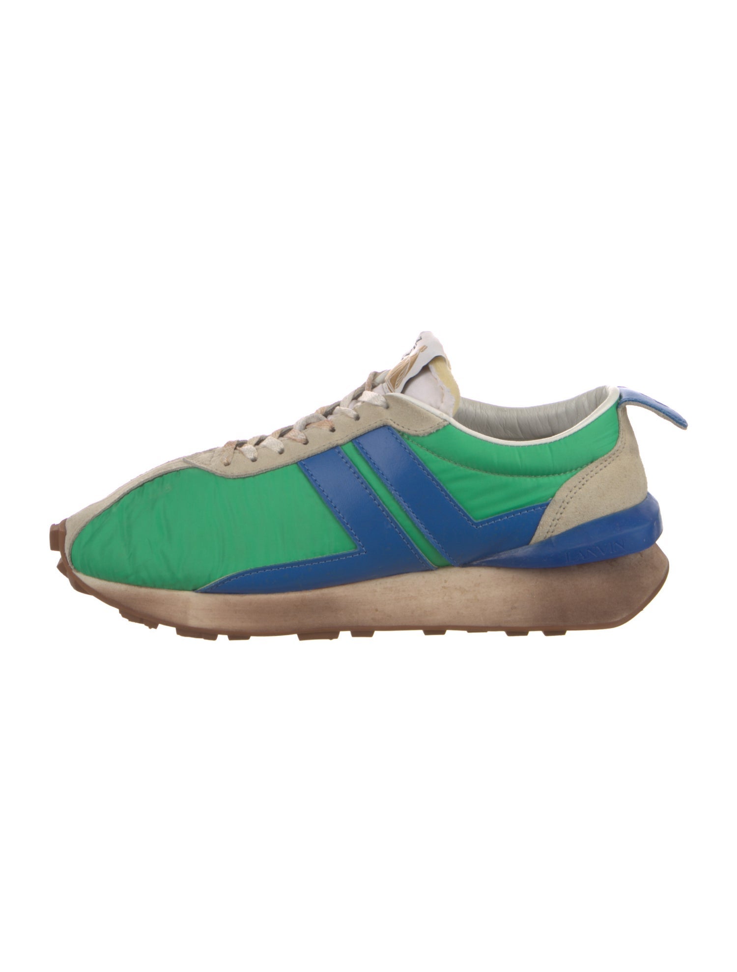 Lanvin Nylon Colorblock Pattern Sneakers