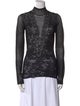 Lanvin Lace Pattern Mock Neck Top