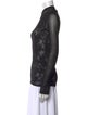 Lanvin Lace Pattern Mock Neck Top