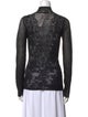 Lanvin Lace Pattern Mock Neck Top