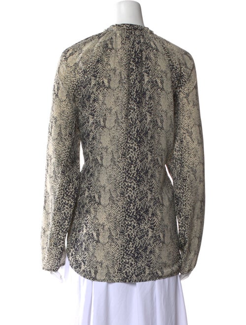 Lanvin Silk Animal Print Button-Up Top