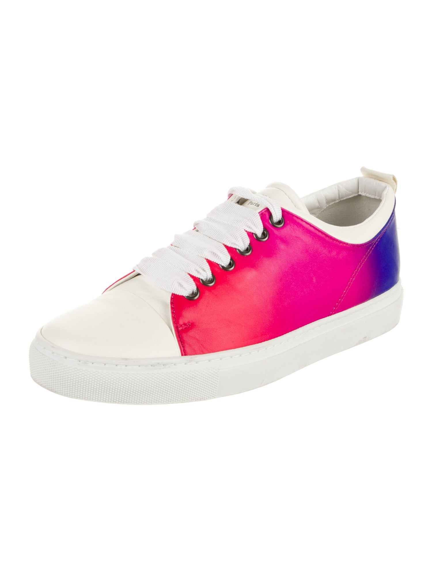 Lanvin Leather Colorblock Pattern Sneakers