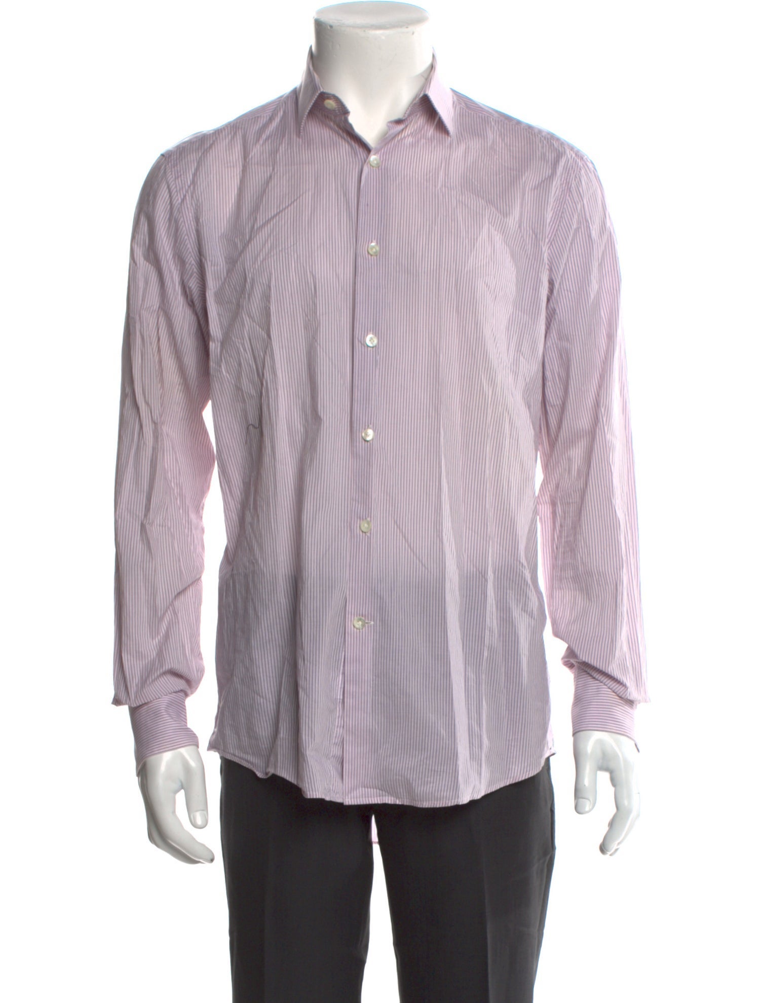 Lanvin Striped Long Sleeve Dress Shirt