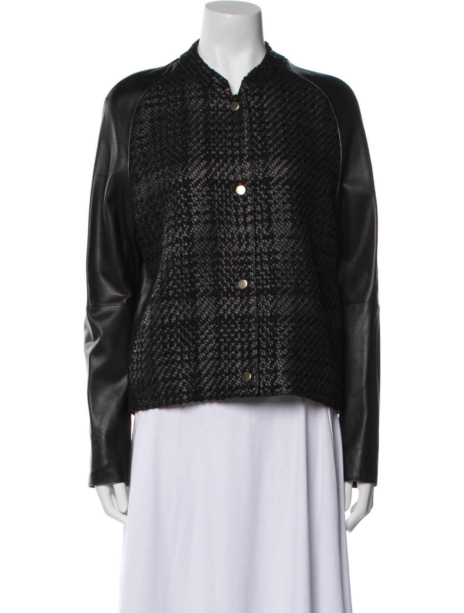 Lanvin Leather Tweed Pattern Blazer