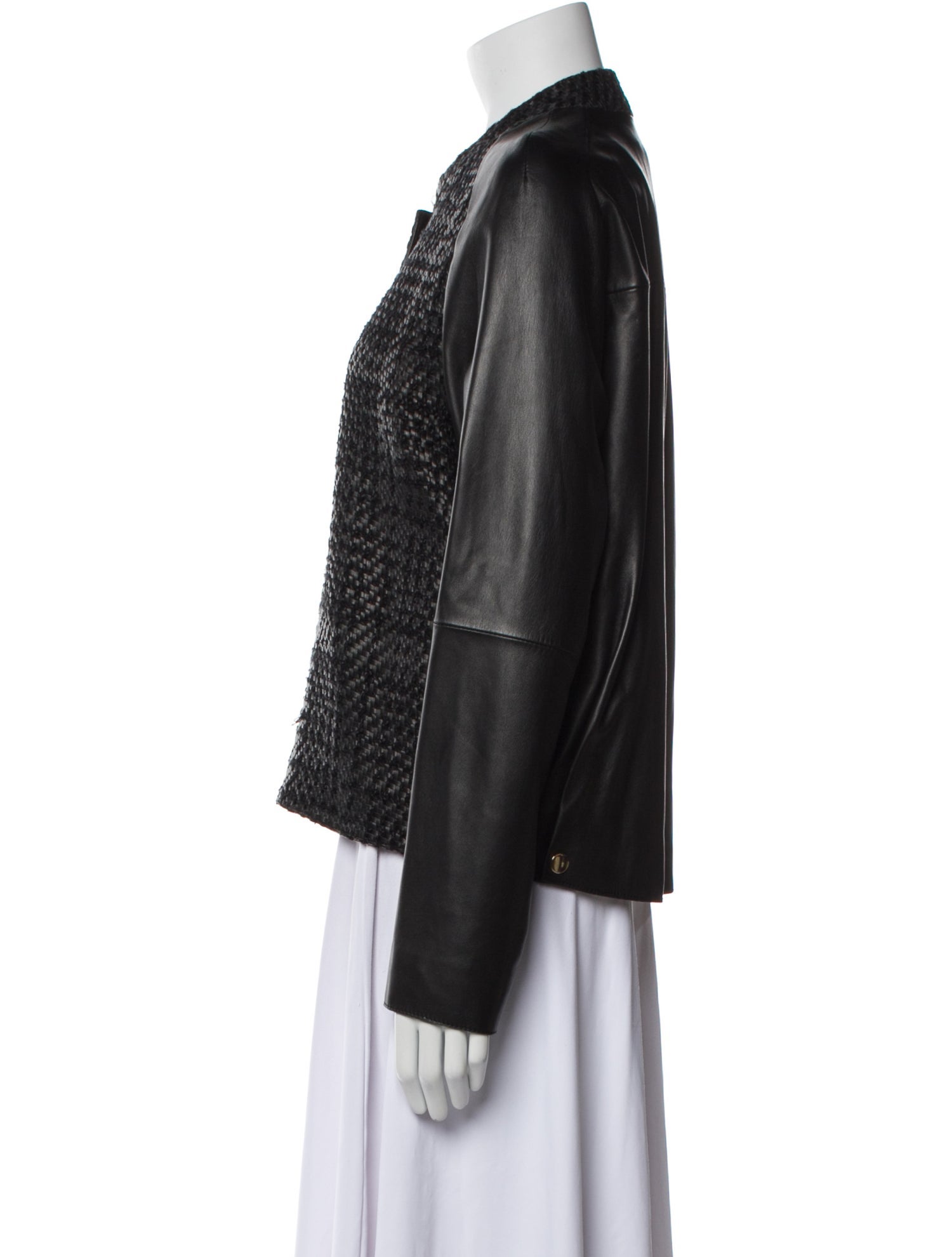 Lanvin Leather Tweed Pattern Blazer