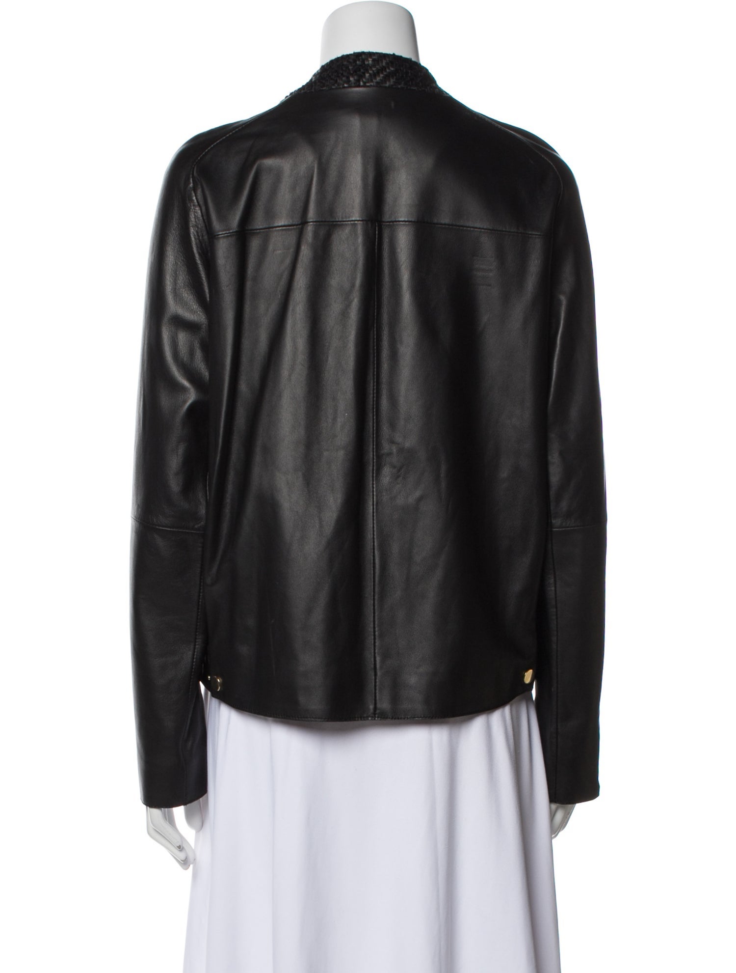 Lanvin Leather Tweed Pattern Blazer