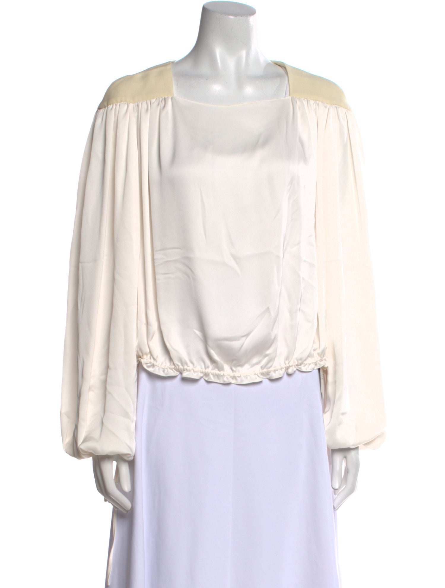 Lanvin Square Neckline Long Sleeve Blouse