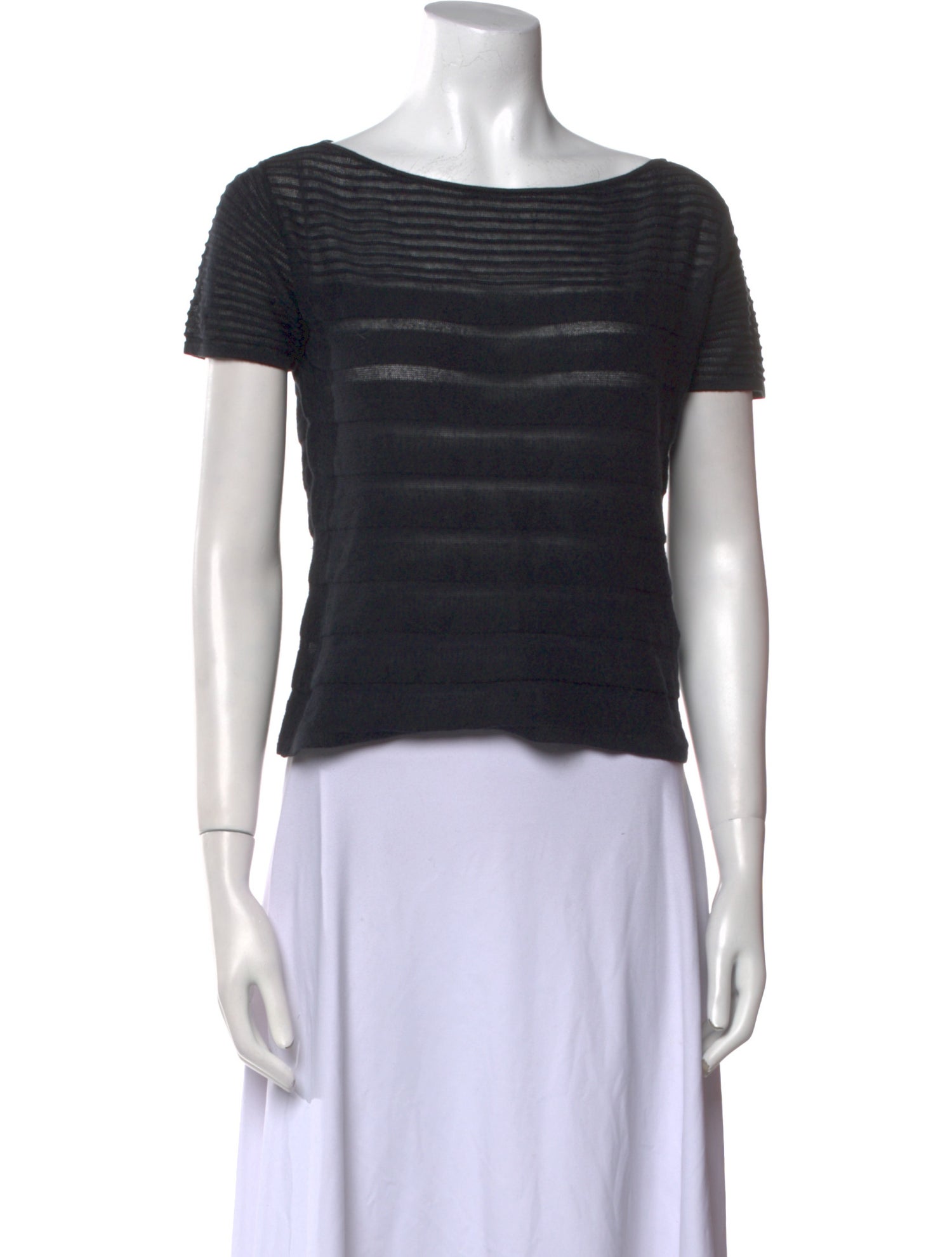 Lanvin Collection Bateau Neckline Crop Top