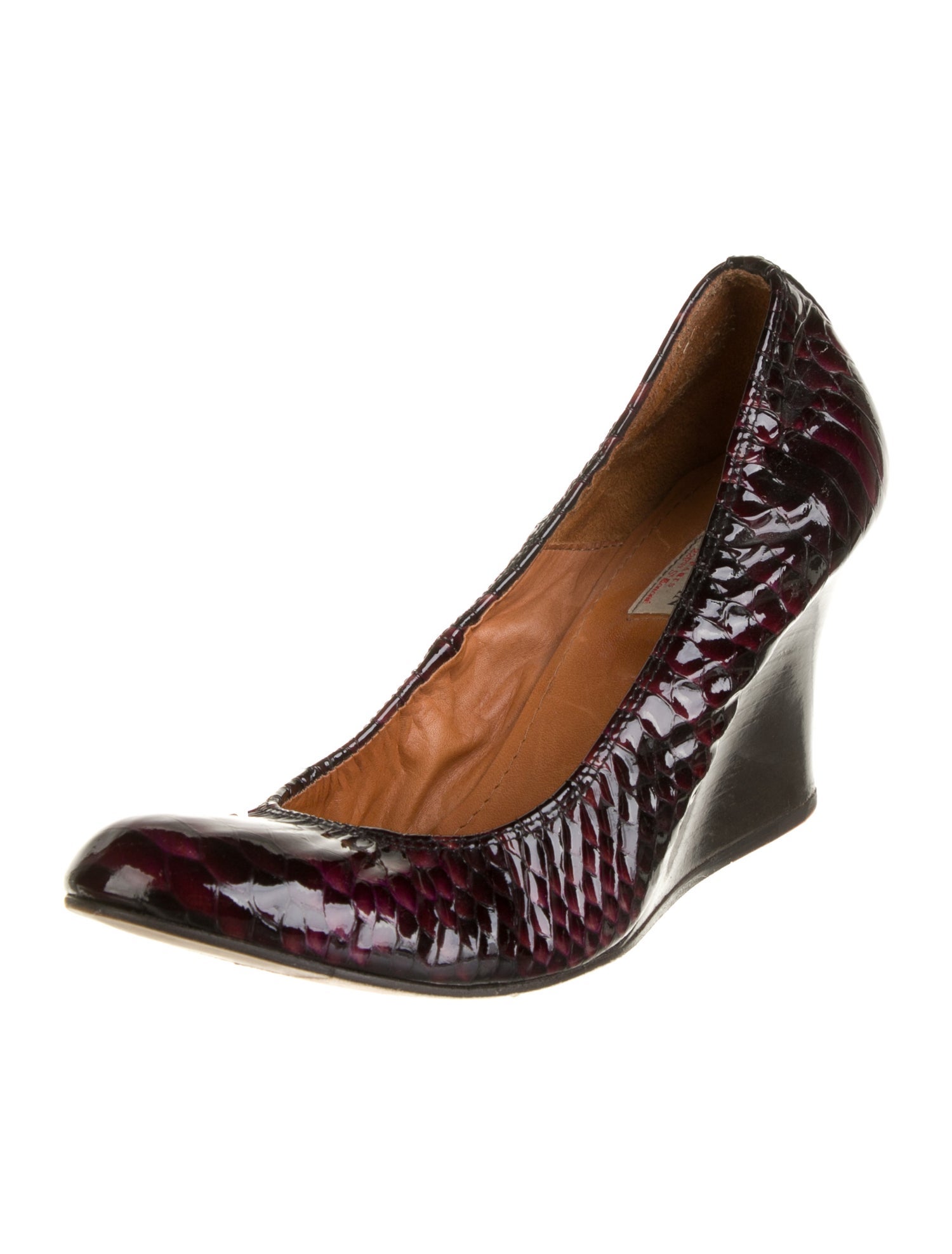 Lanvin Patent Leather Animal Print Pumps