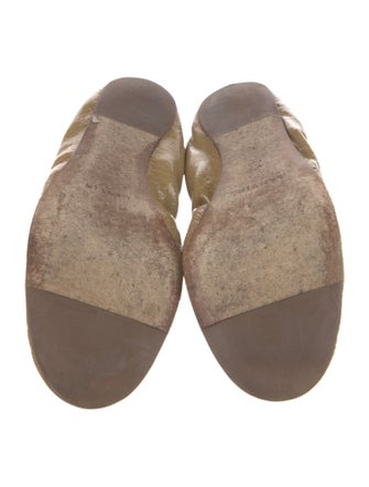 Lanvin Patent Leather Crystal Embellishments Ballet Flats