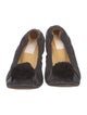 Lanvin Faux Pearl Accents Satin Ballet Flats
