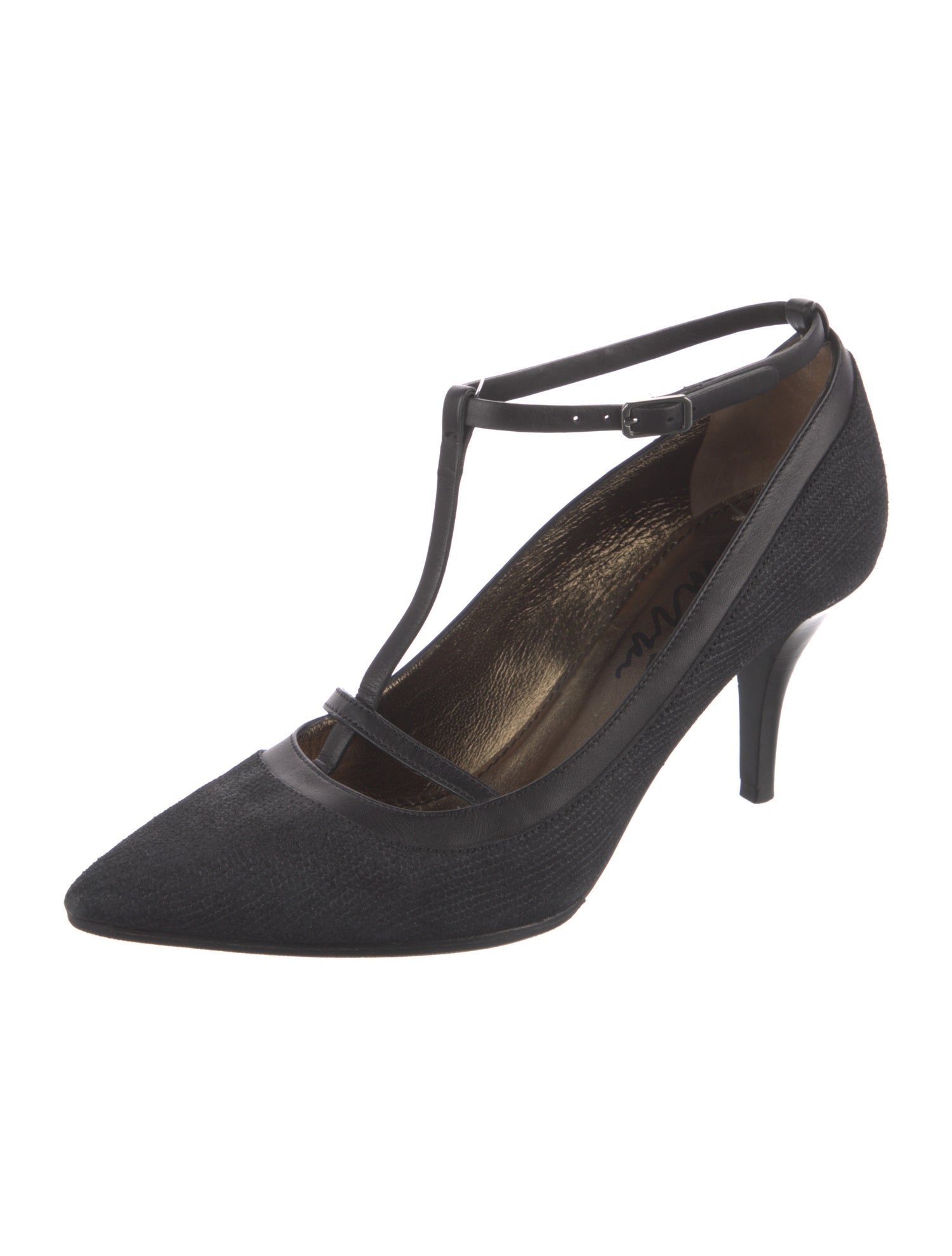Lanvin Suede T-Strap Pumps
