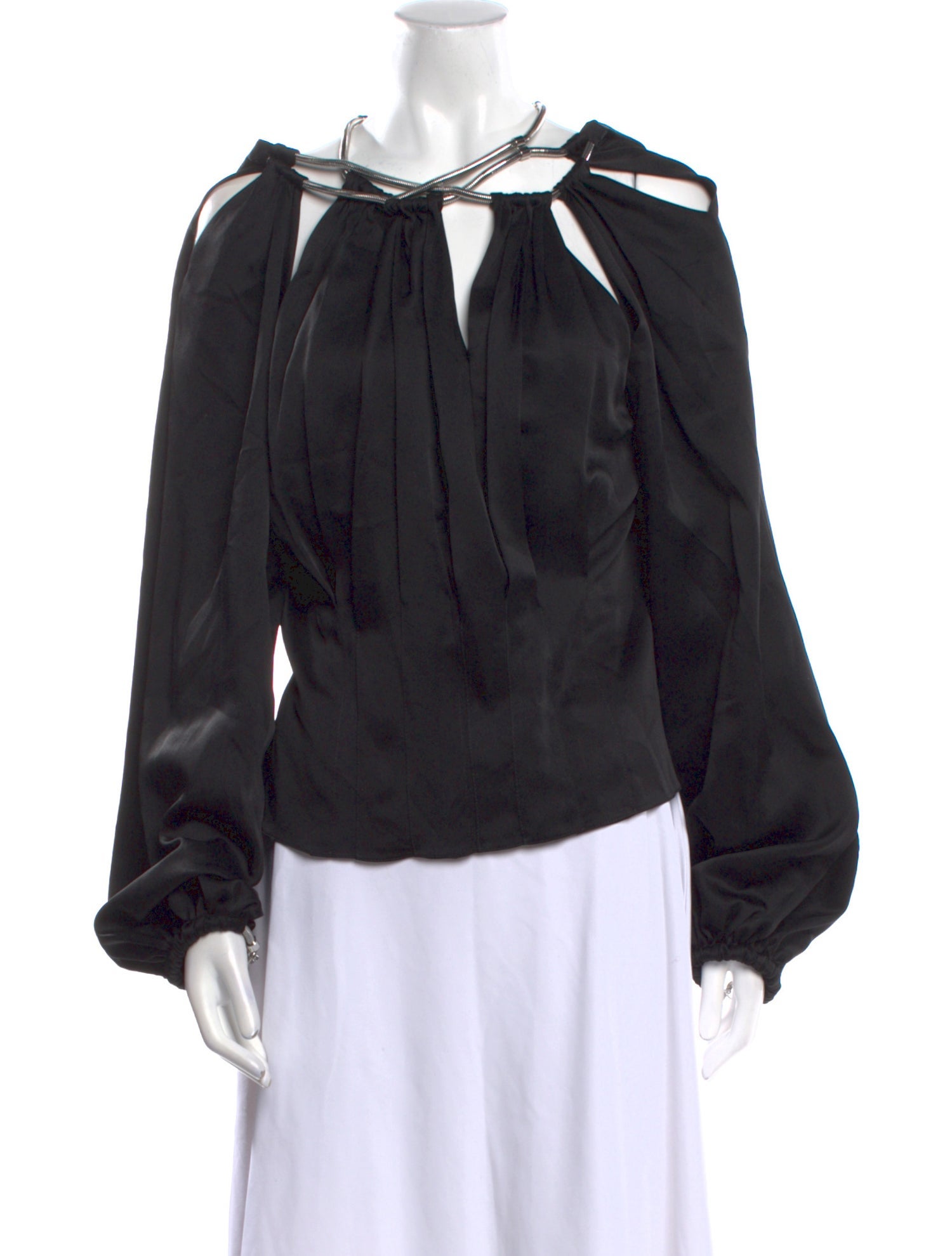 Lanvin V-Neck Long Sleeve Blouse