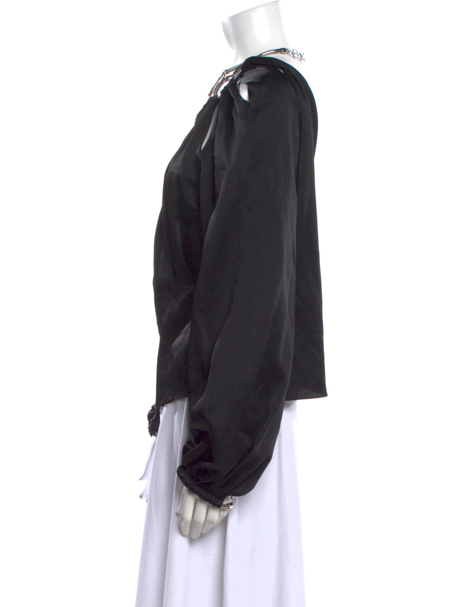 Lanvin V-Neck Long Sleeve Blouse