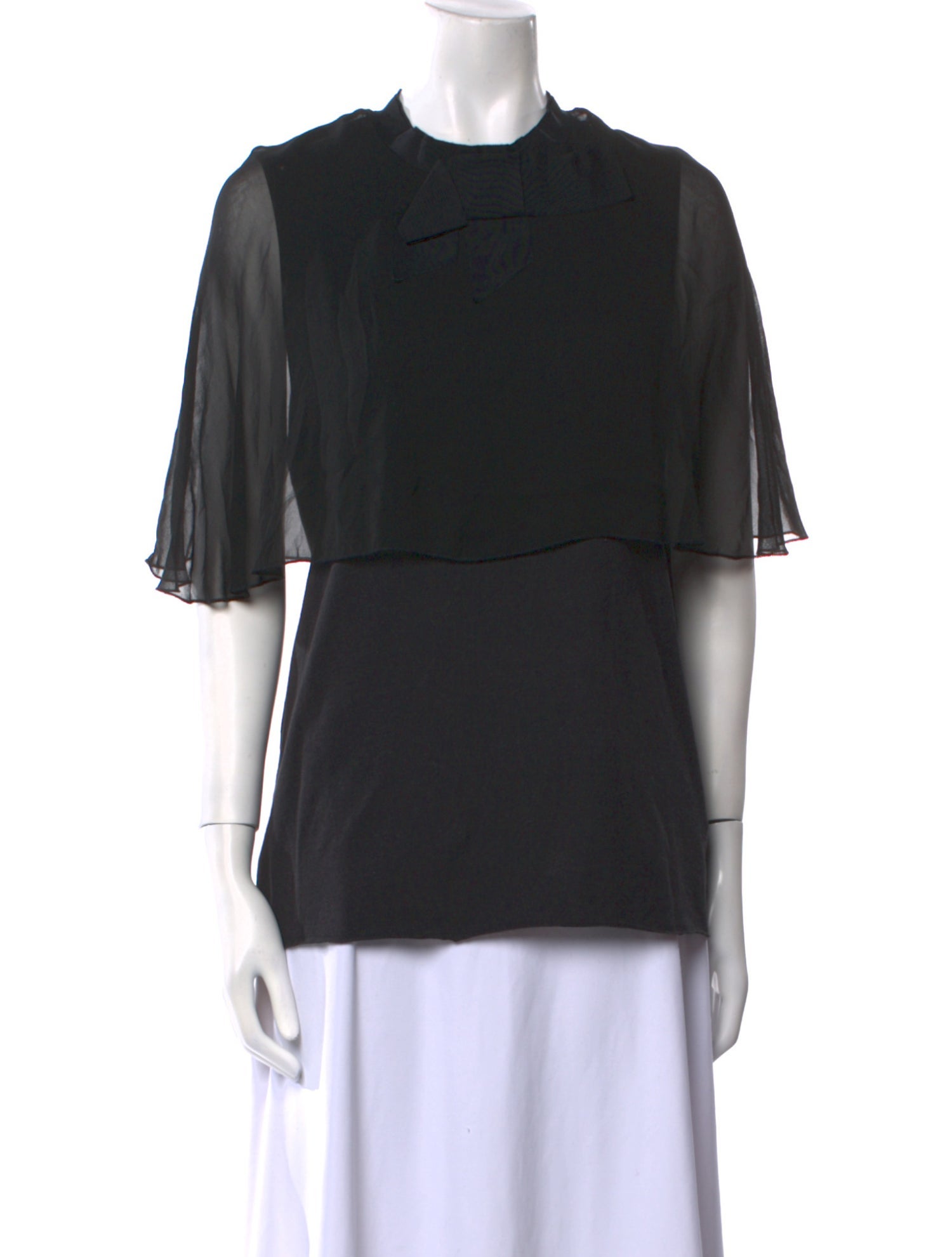 Lanvin Crew Neck Short Sleeve Blouse