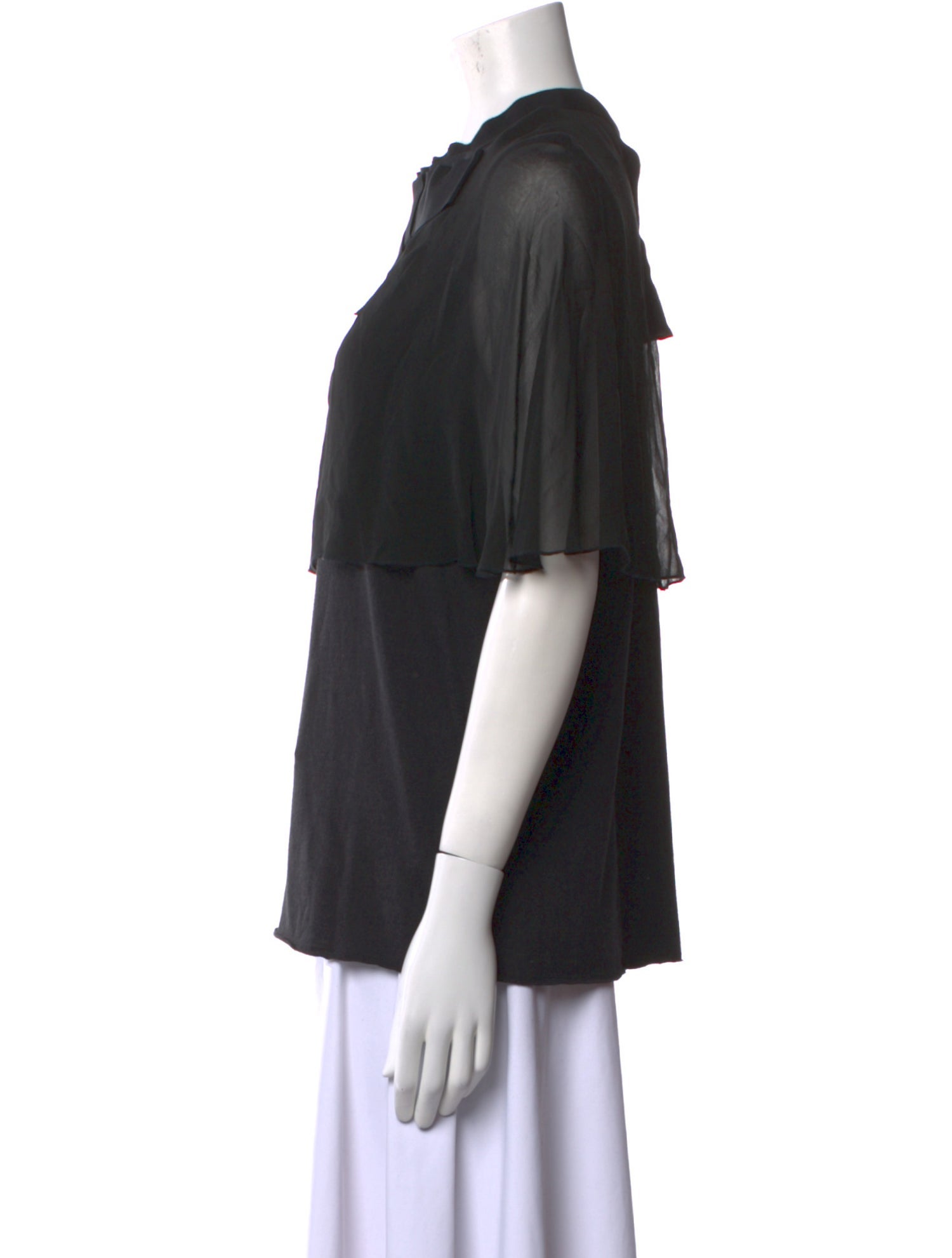 Lanvin Crew Neck Short Sleeve Blouse