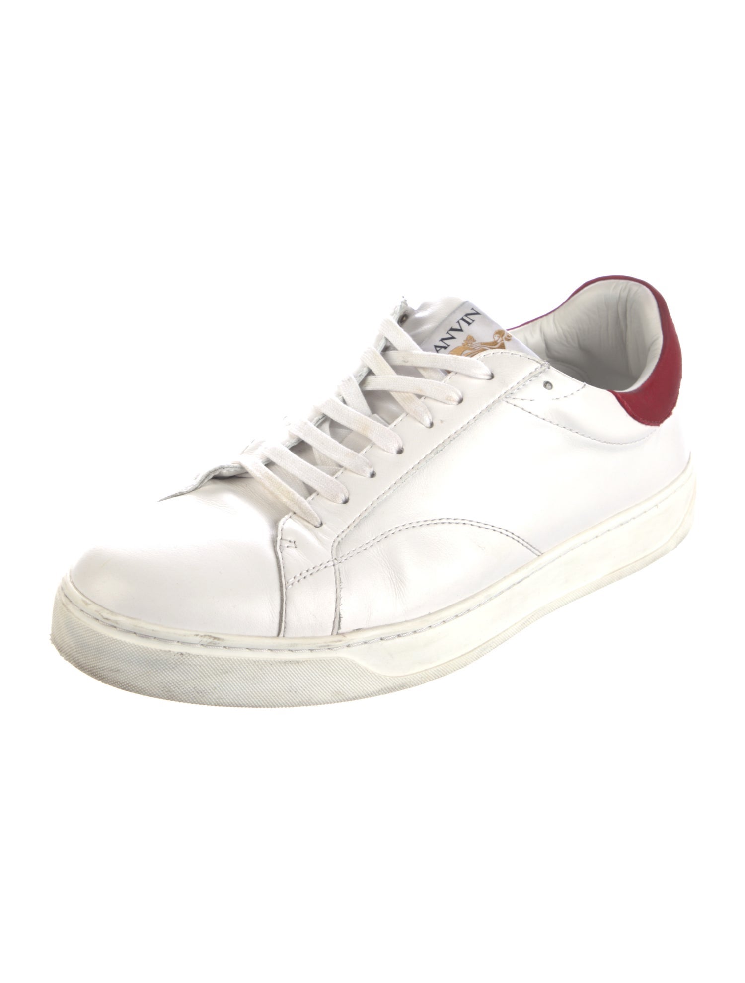Lanvin Leather Colorblock Pattern Sneakers