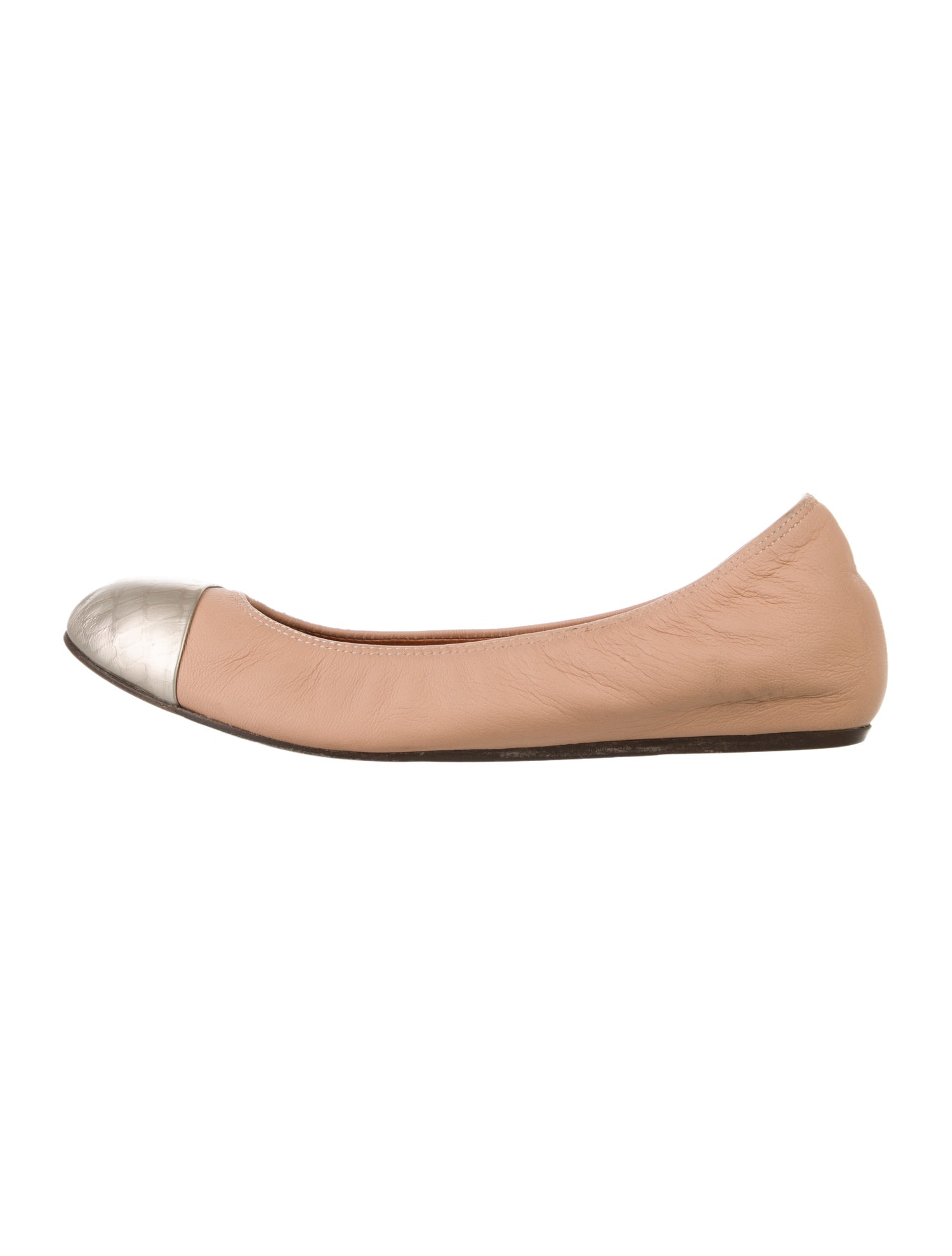 Lanvin Leather Colorblock Pattern Ballet Flats