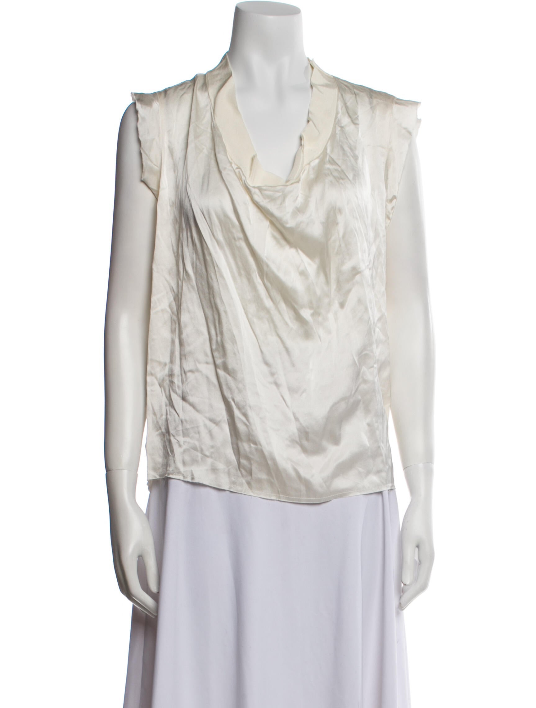 Lanvin Silk Cowl Neck Blouse