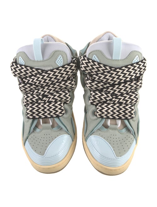 Lanvin Suede Colorblock Pattern Sneakers