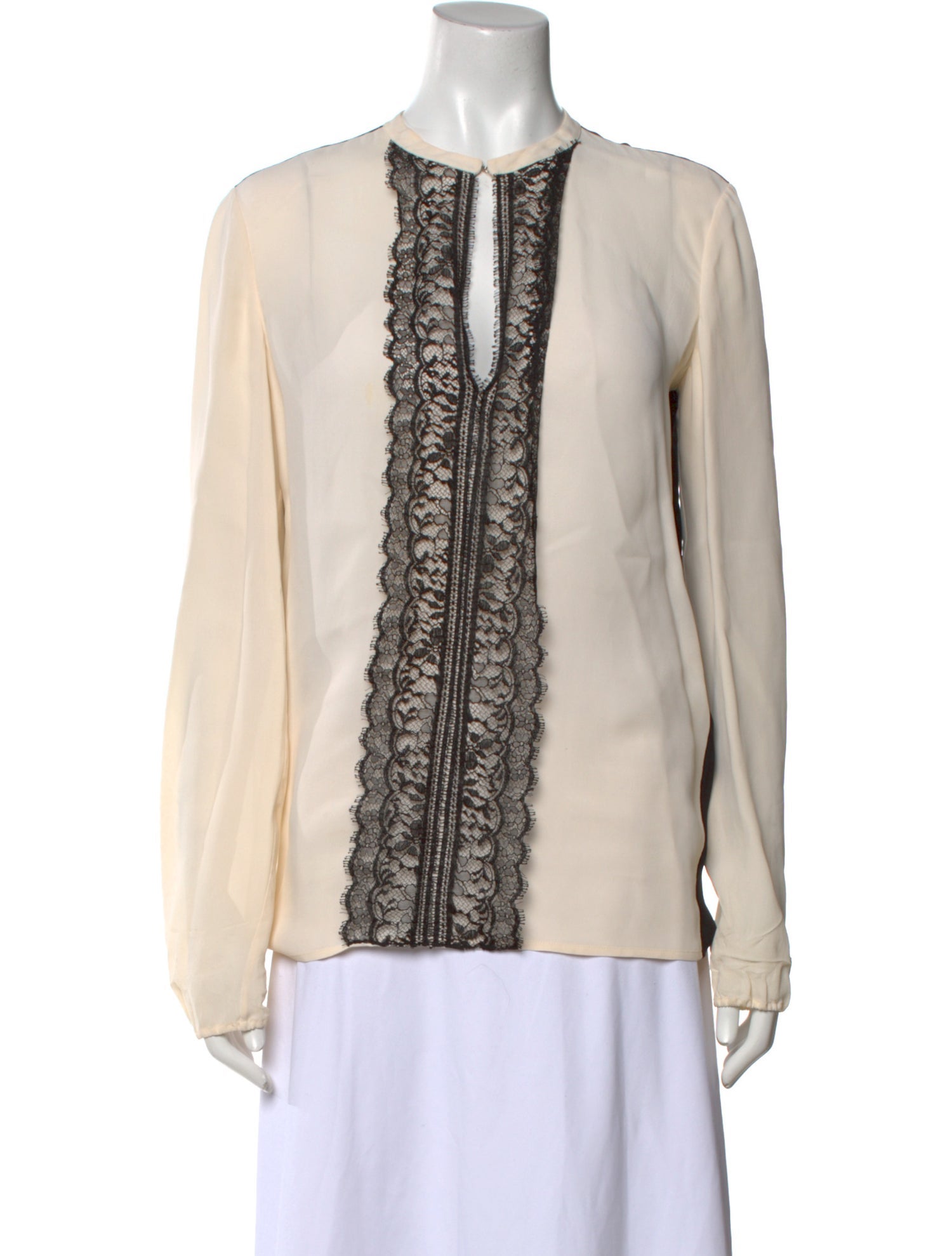 Lanvin Crew Neck Long Sleeve Blouse