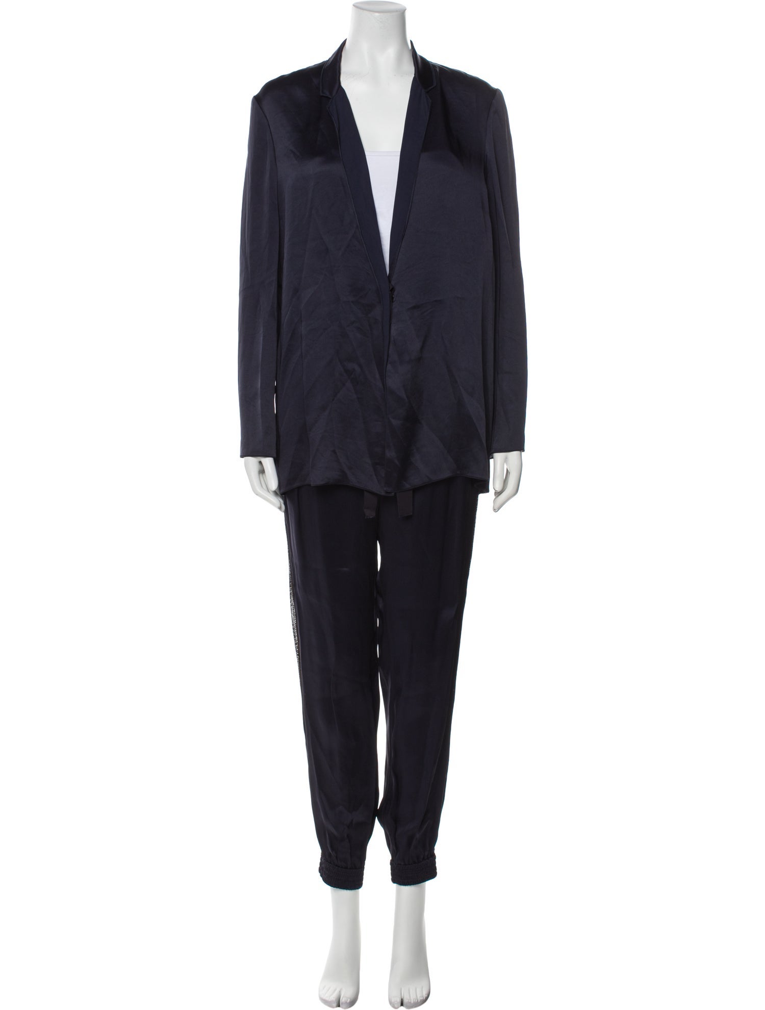 Lanvin Satin Grosgrain Trim Pant Set
