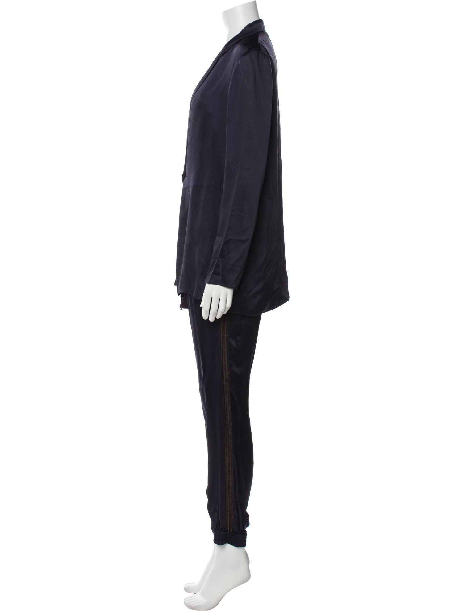 Lanvin Satin Grosgrain Trim Pant Set