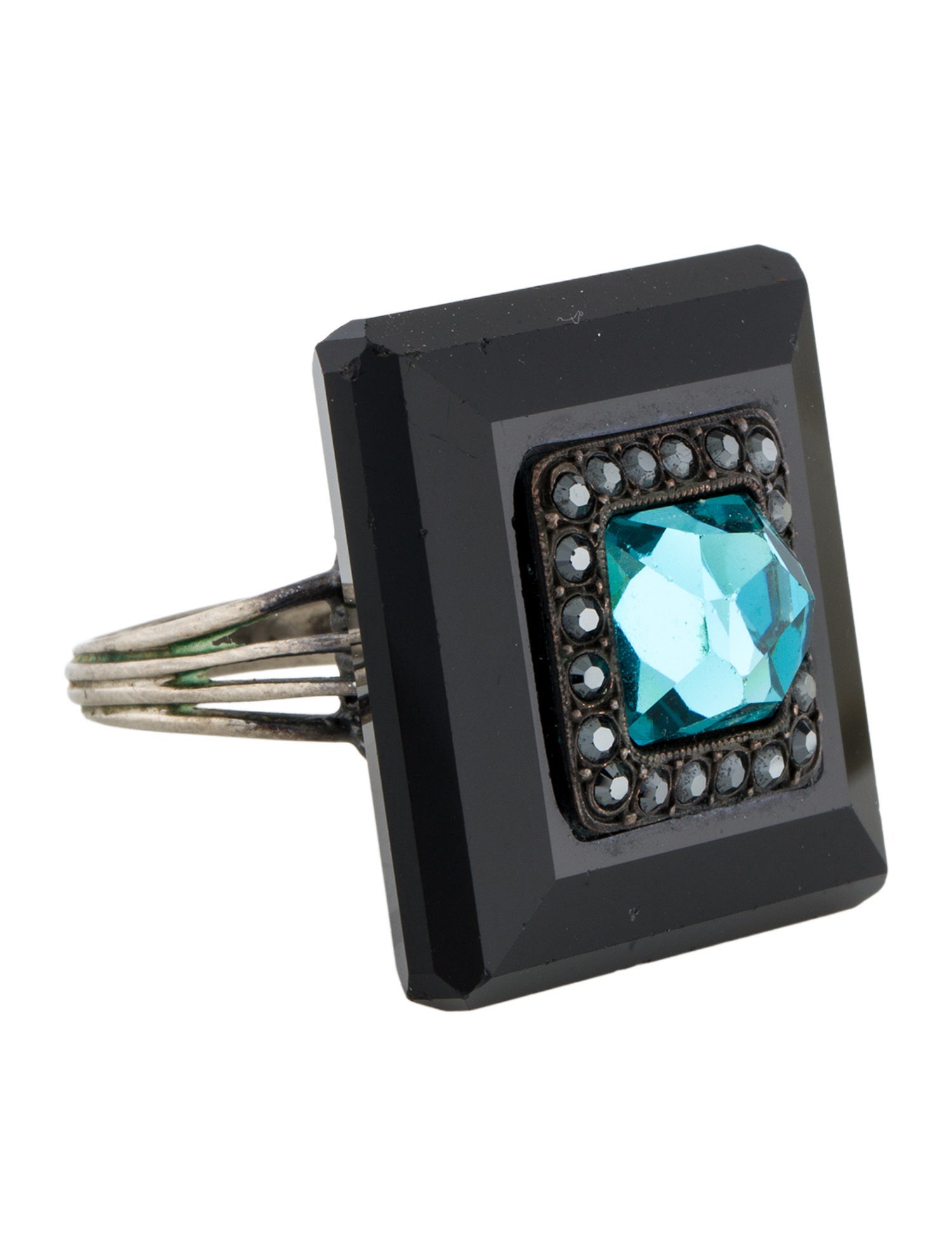 Lanvin Crystal & Resin Cocktail Ring