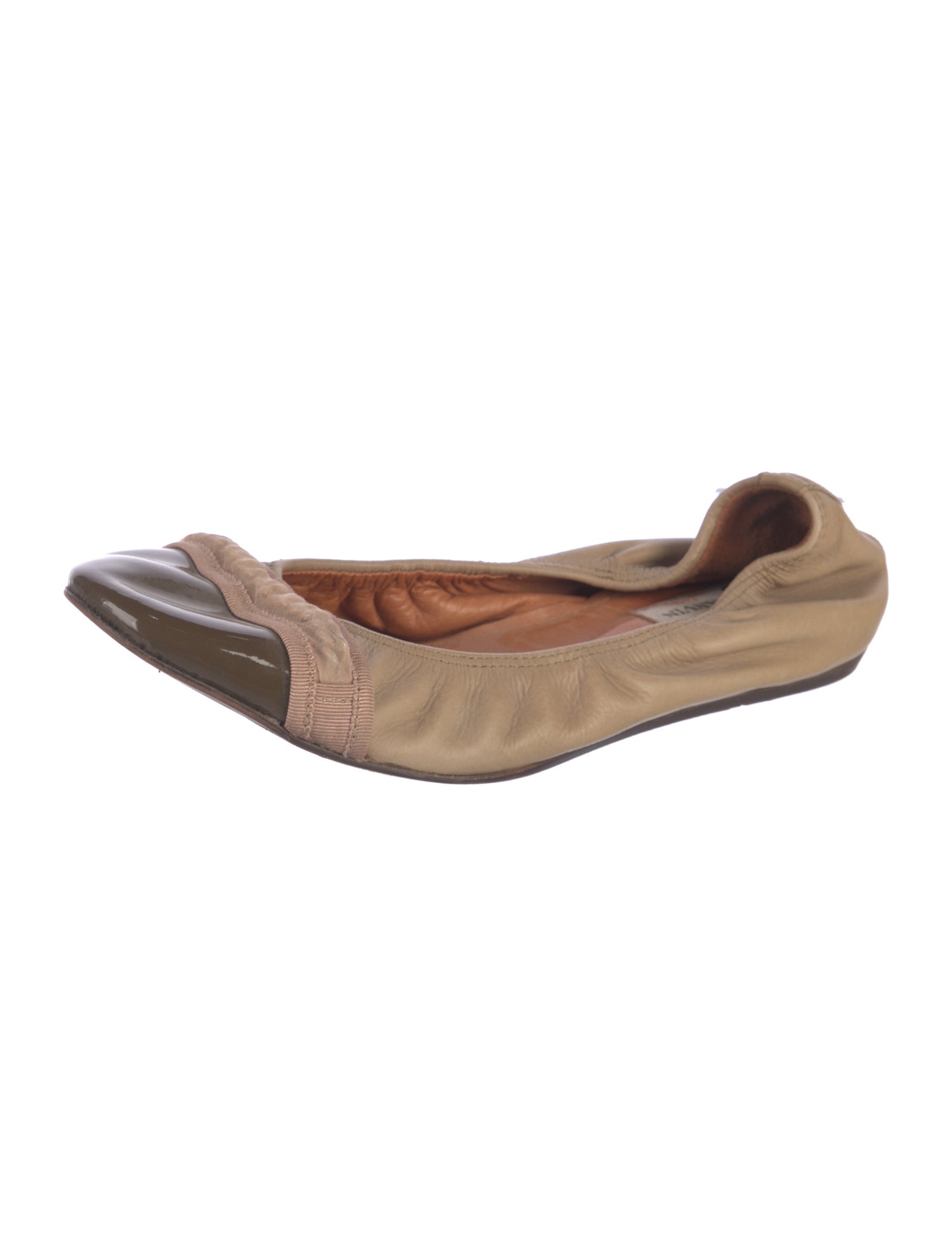 Lanvin Leather Colorblock Pattern Ballet Flats