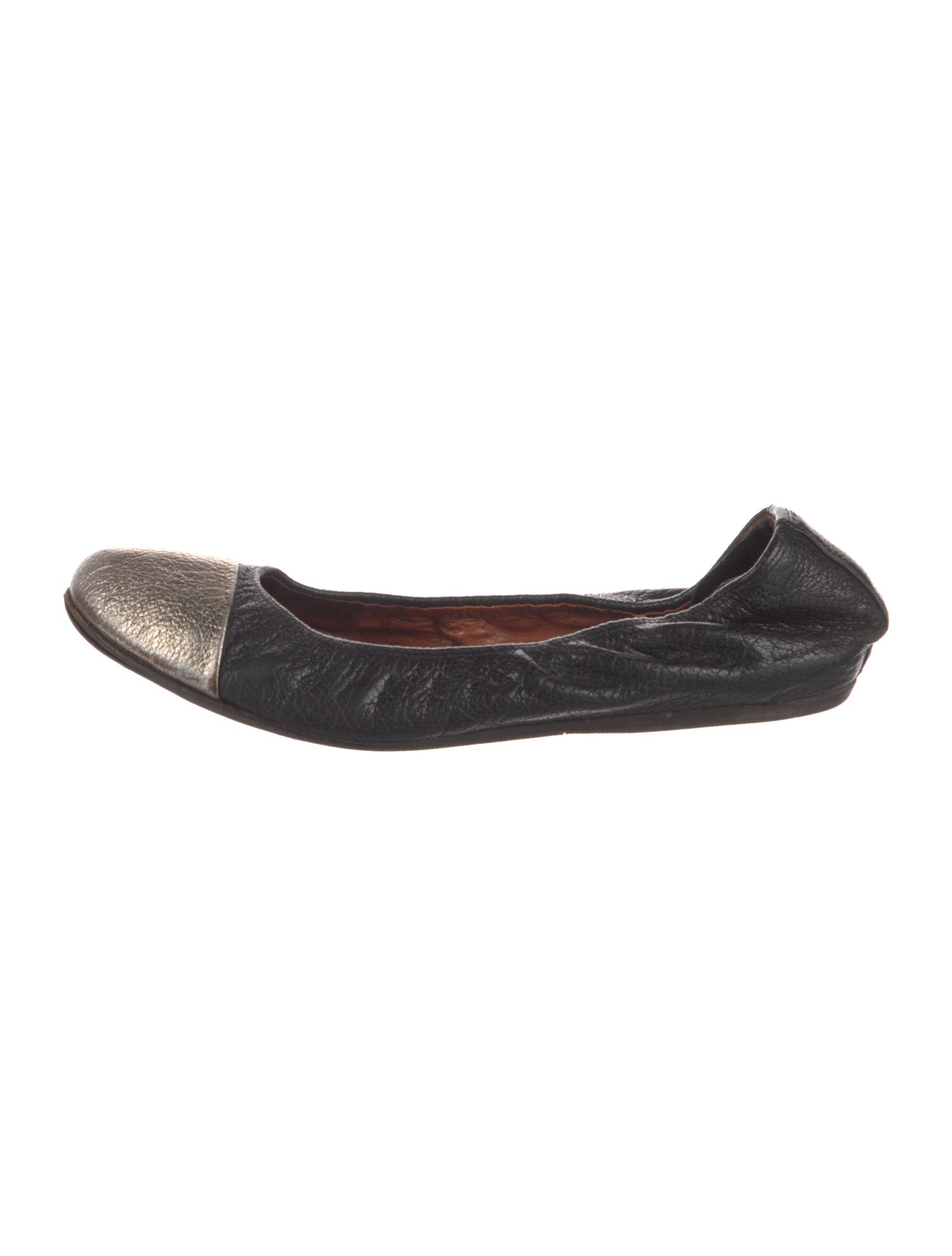 Lanvin Leather Colorblock Pattern Ballet Flats