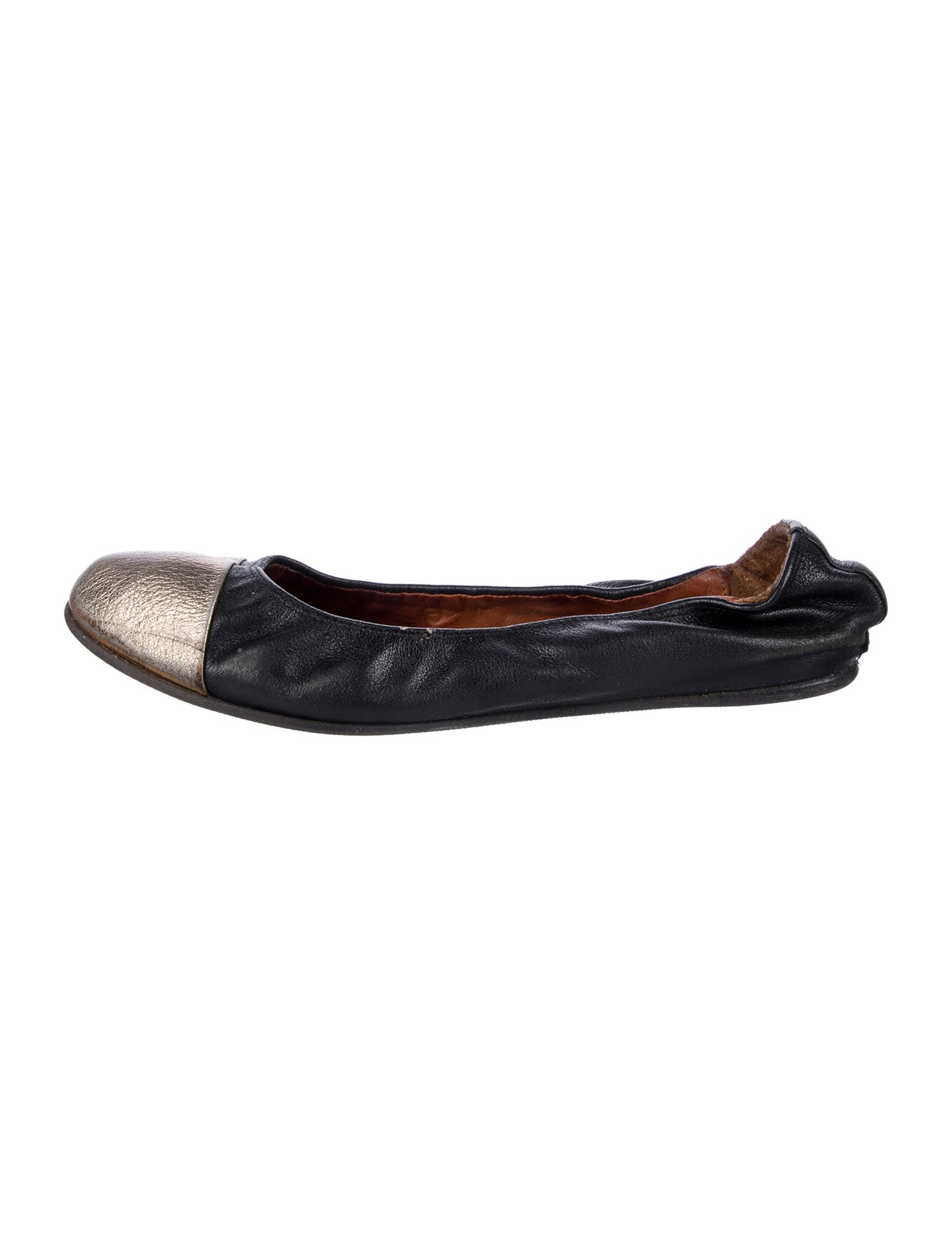 Lanvin Leather Animal Print Ballet Flats