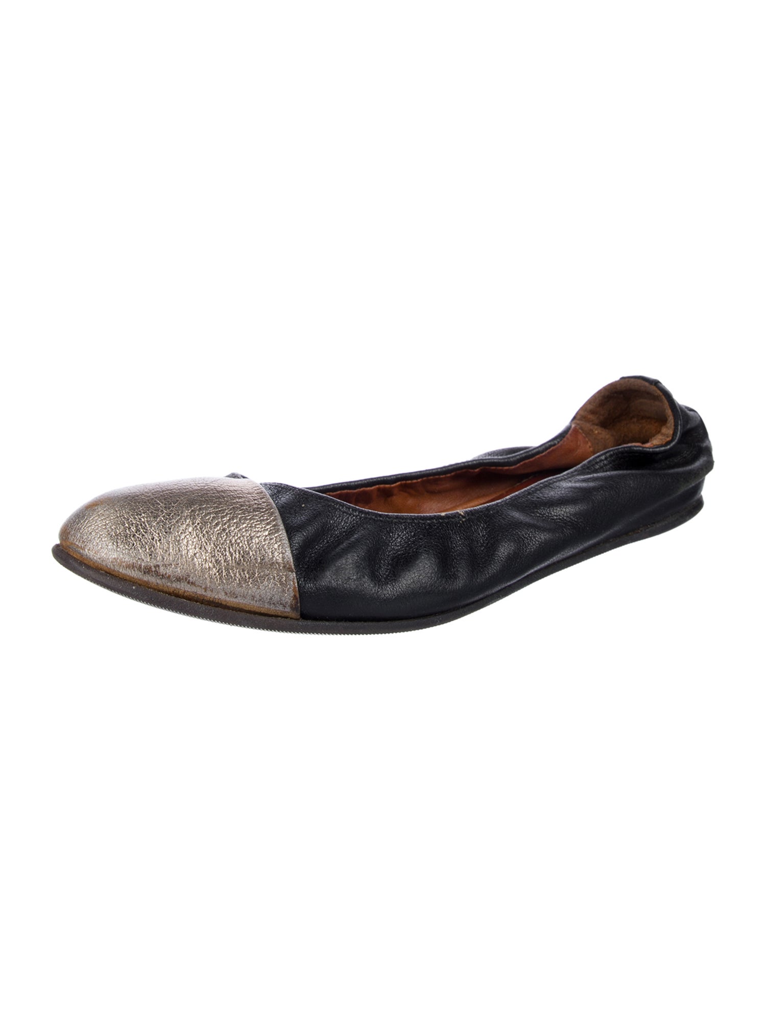 Lanvin Leather Animal Print Ballet Flats