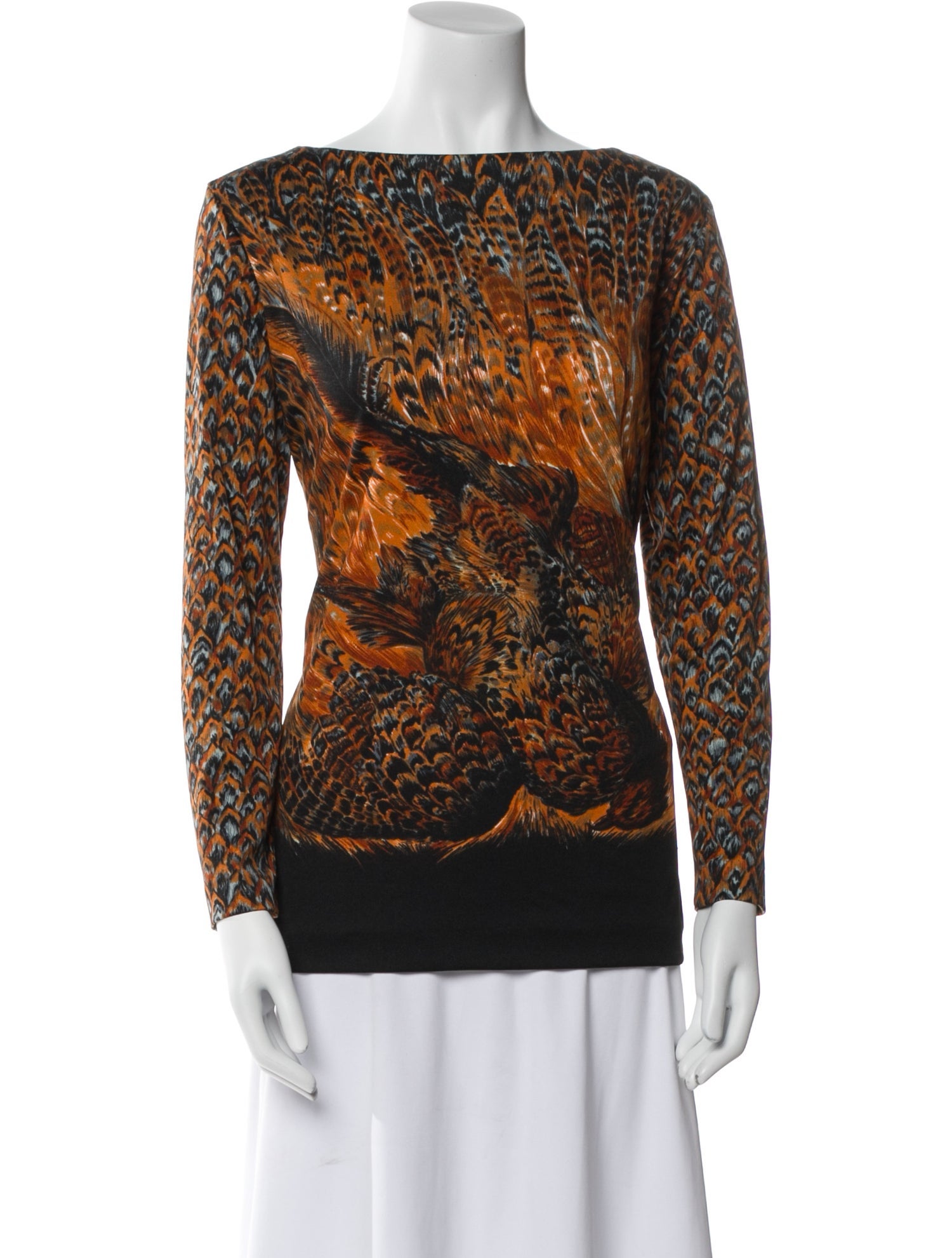 Lanvin Printed Bateau Neckline Top