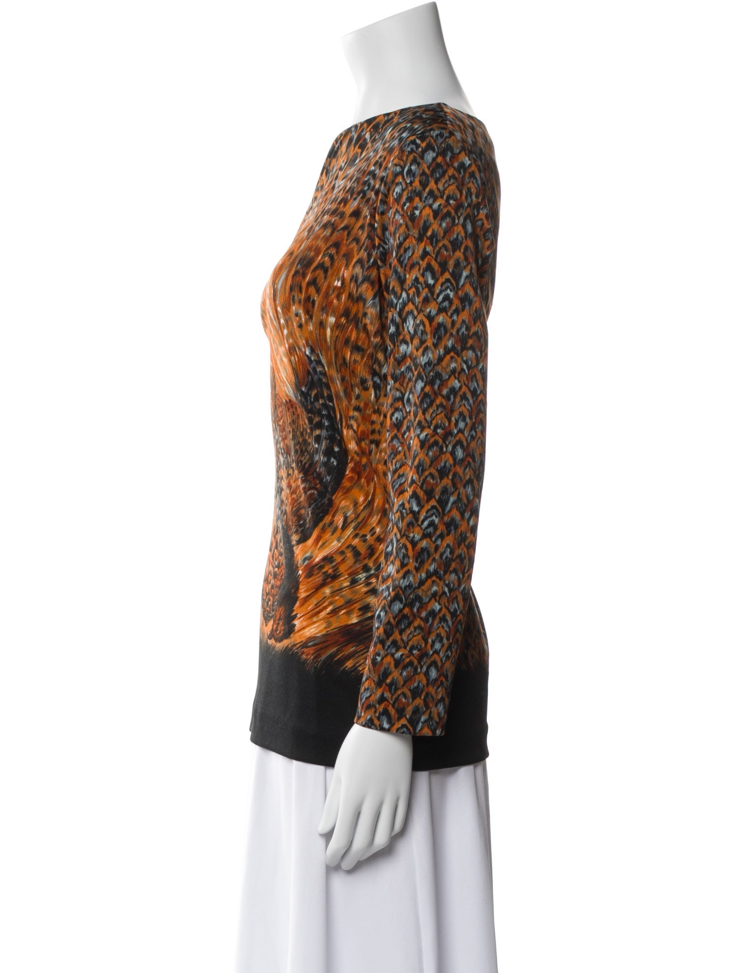 Lanvin Printed Bateau Neckline Top