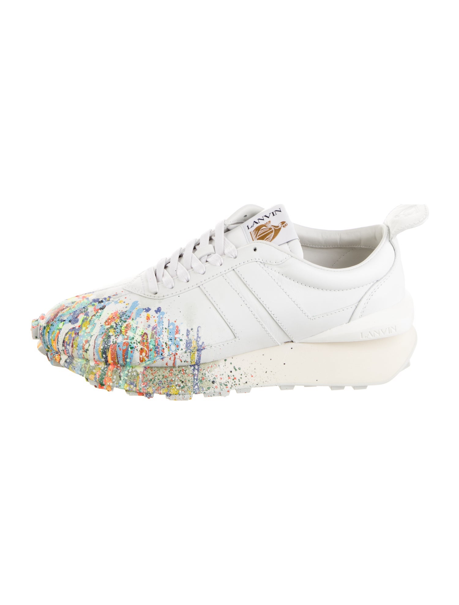 Lanvin Leather Tie-Dye Print Athletic Sneakers w/ Tags