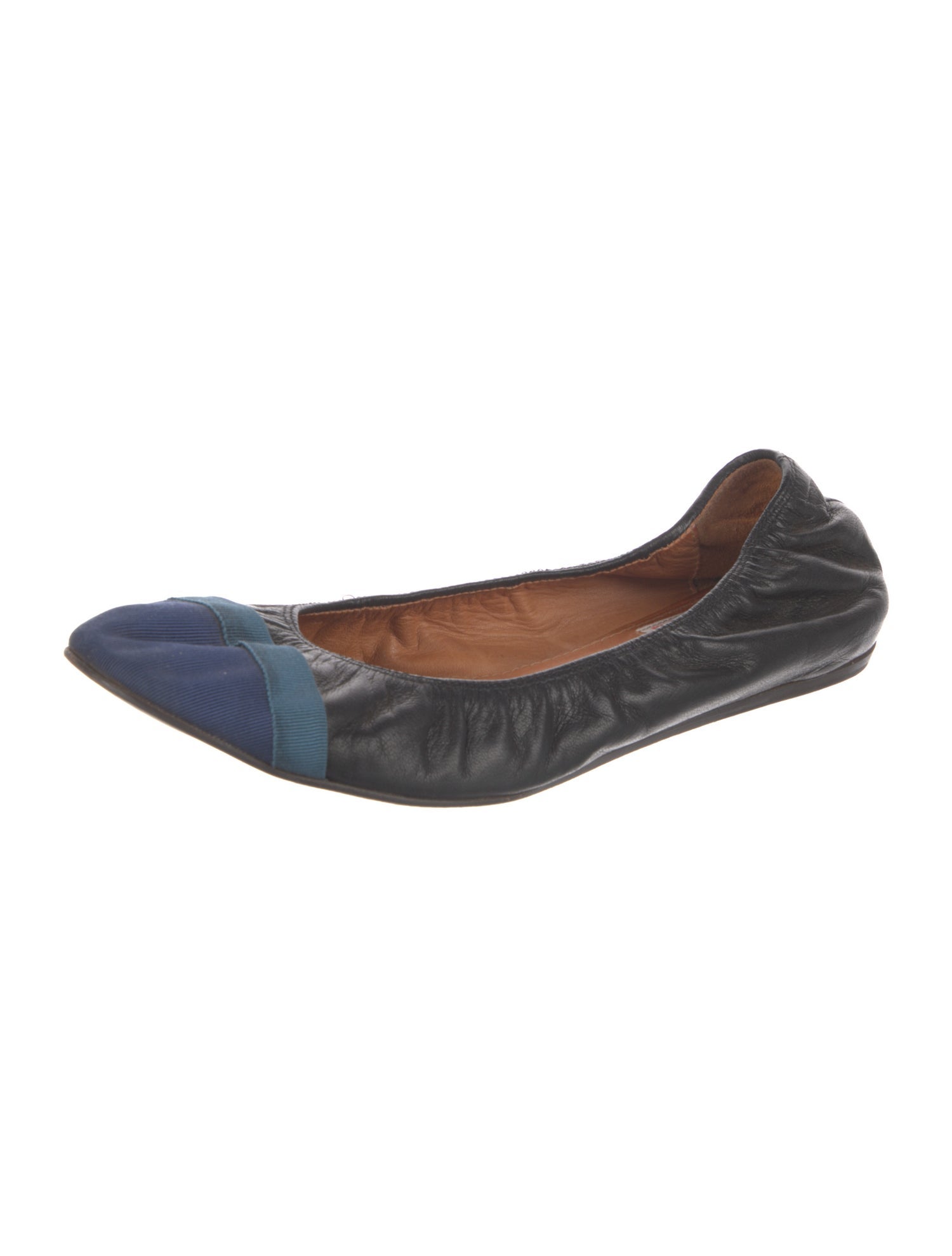 Lanvin Leather Colorblock Pattern Ballet Flats