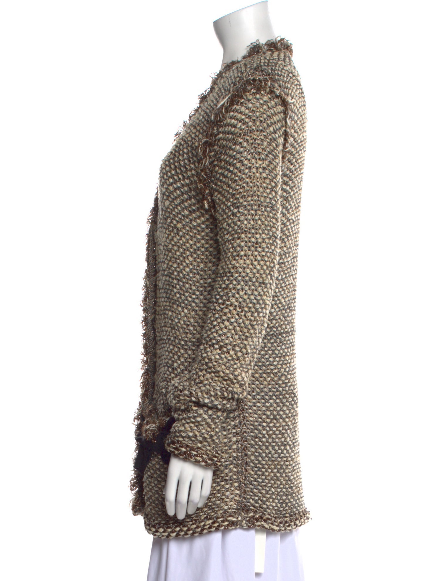 Lanvin Tweed Pattern V-Neck Sweater