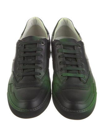 Lanvin Leather Colorblock Pattern Sneakers