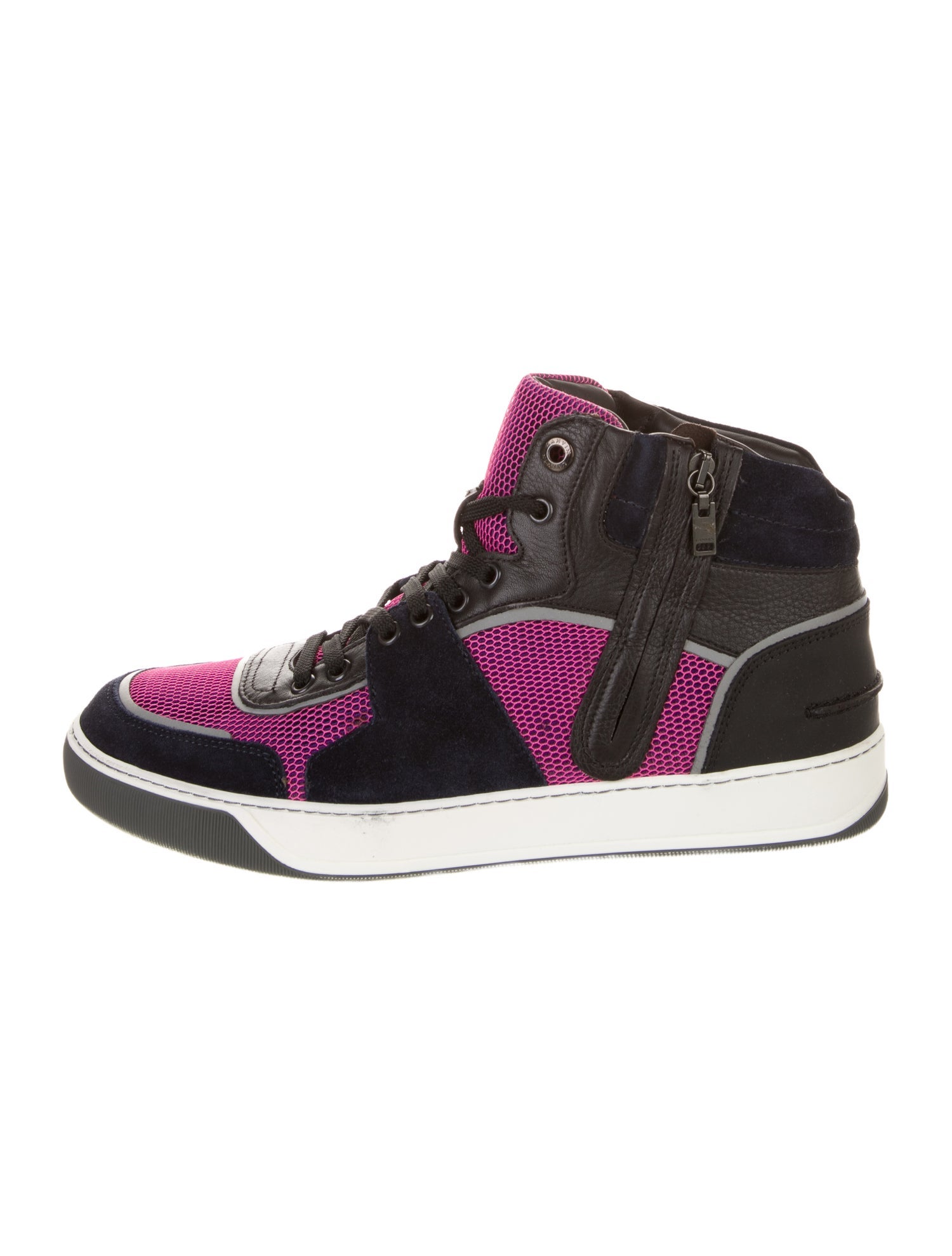 Lanvin Leather Colorblock Pattern Sneakers
