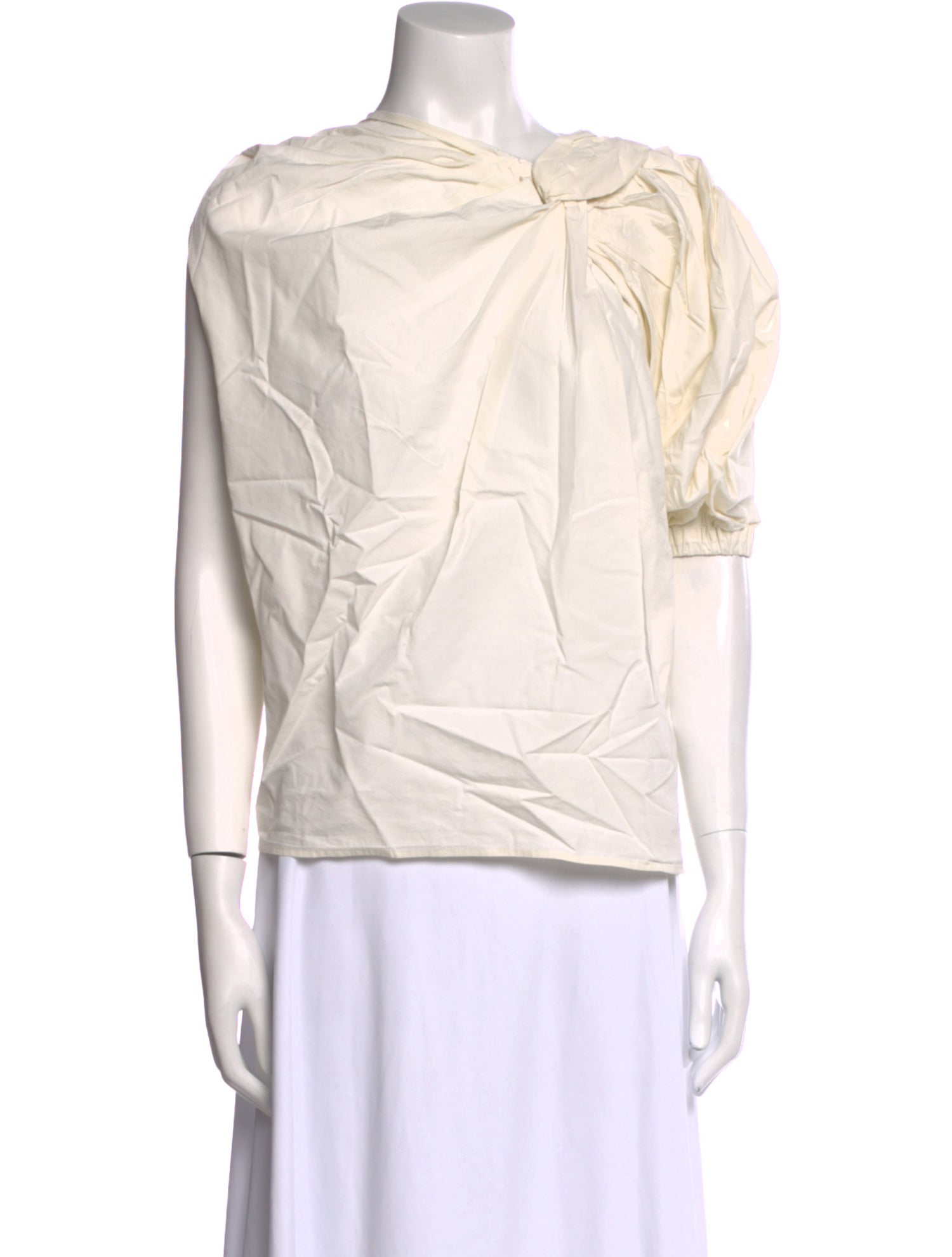 Lanvin Cowl Neck Short Sleeve Blouse